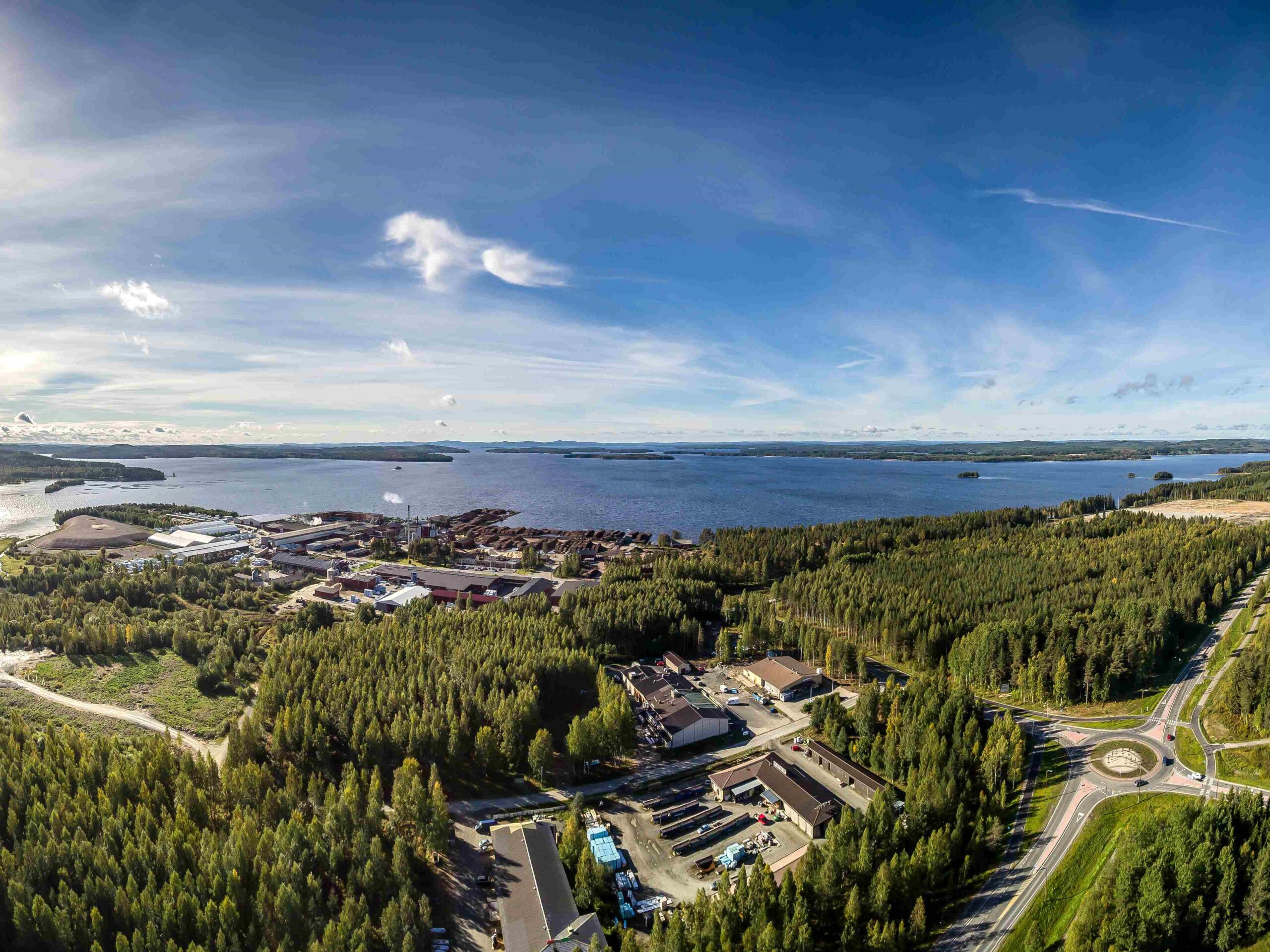 Ilmakuva Lieksasta kohti Pielistä