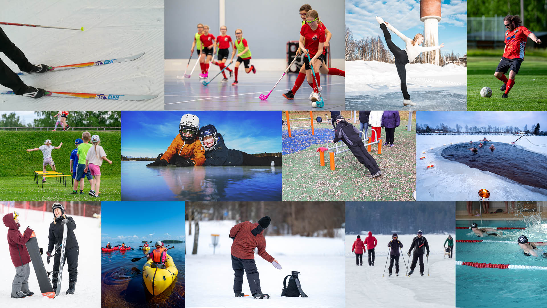 Kuvakooste useista urheilulajeista.