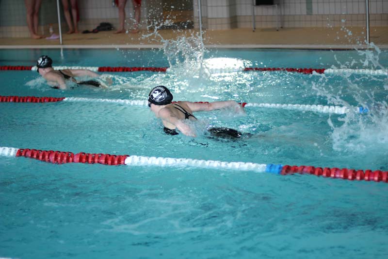 Kilpauimareita uima-altaassa.