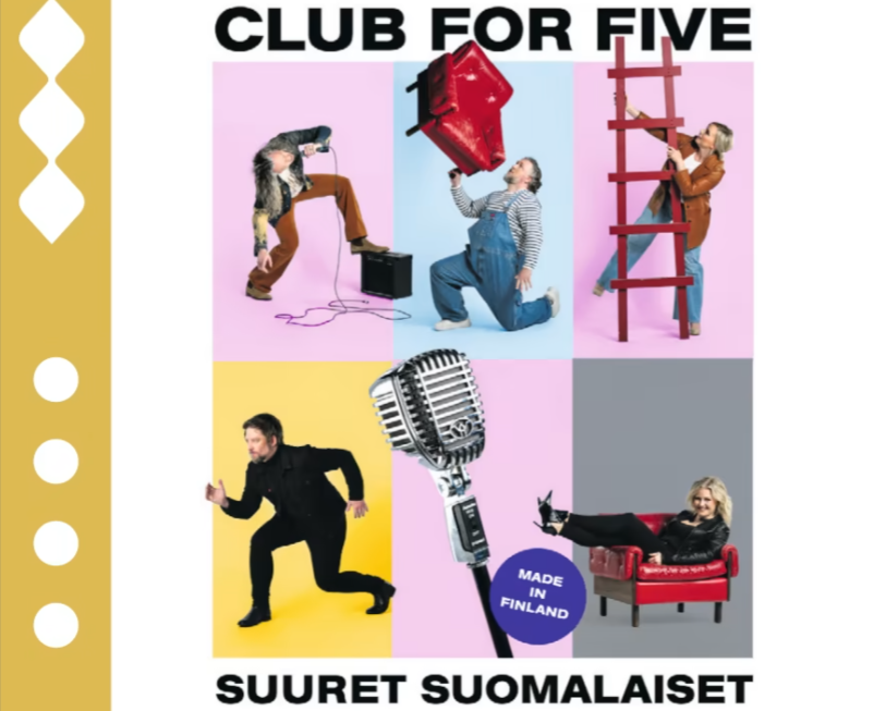 Club For Five ‑yhtyeen Suuret Suomalaiset ‑konsertti Lieksan kulttuurikeskuksessa la 18.4.2026